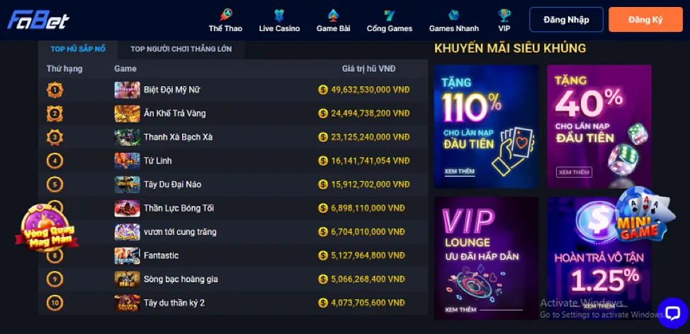 Giao diện game bắn cá vàng tại 5men Win